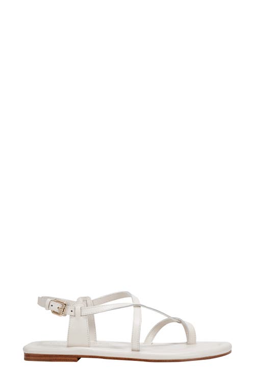 Marc Fisher Ltd Strappy Leather Flat Toe-ring Sandals In Ivory