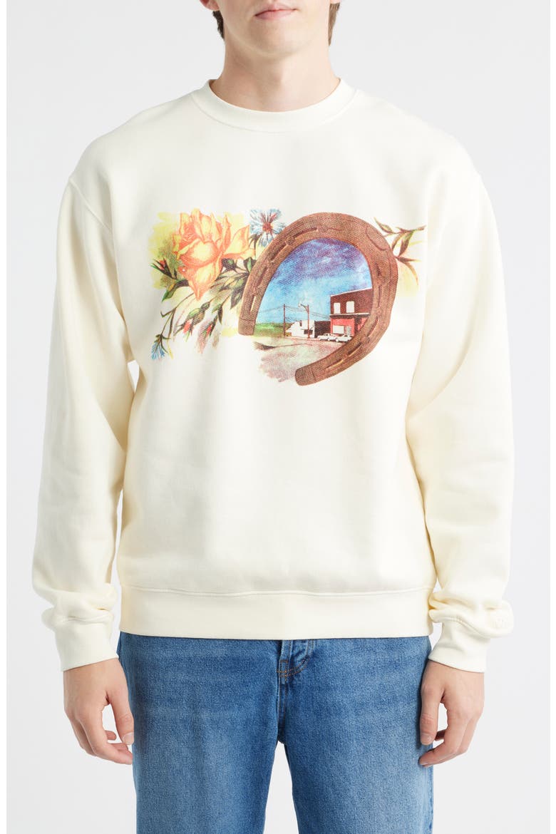 Everyone's in Love with You Cotton Graphic Sweatshirt, Main, color, BONE