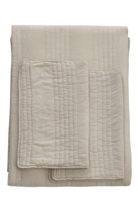 Stone Washed Cotton Quilt & Sham Set