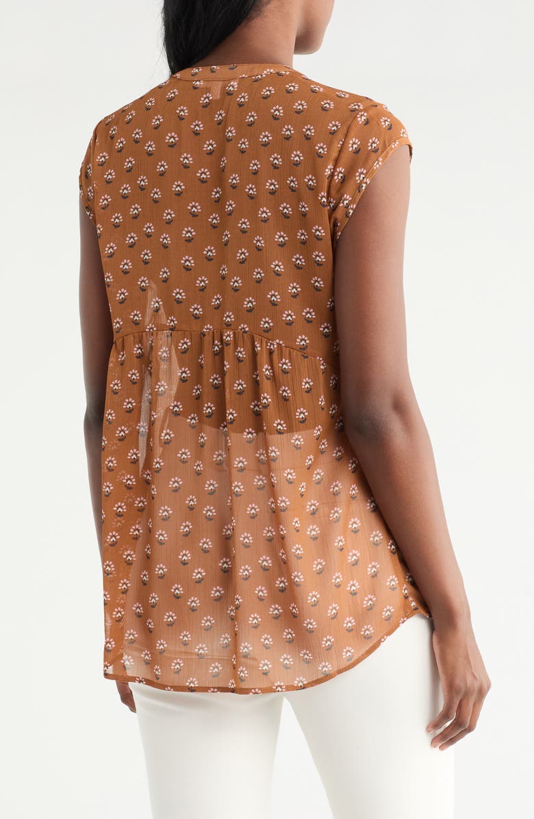 DR2 by Daniel Rainn Tie Neck Flounce Top, Alternate, color, Rust