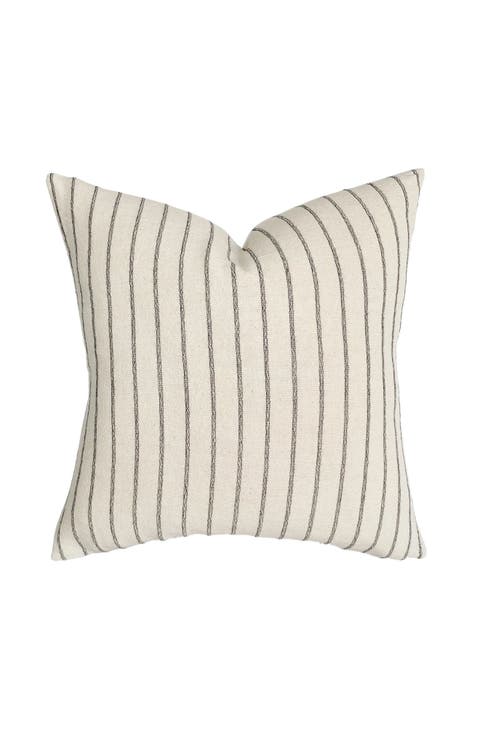 Walker Natural Black Stripe Pillow Cover