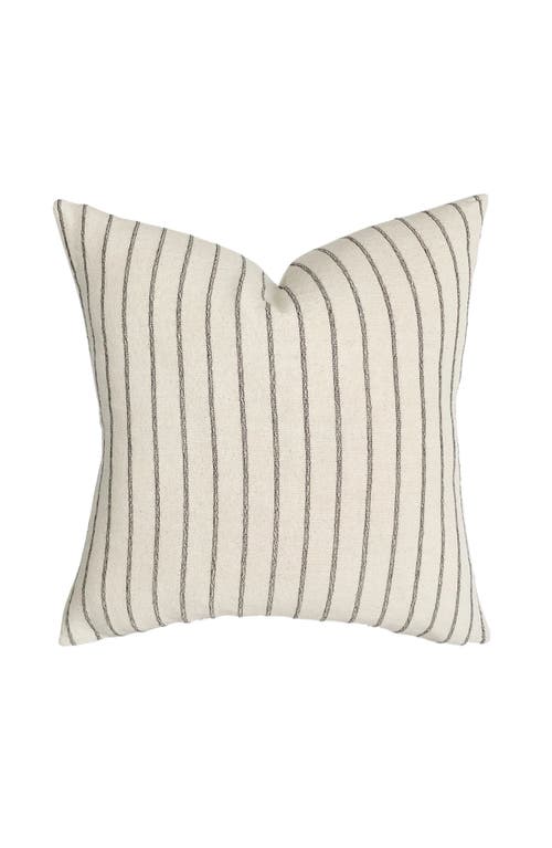 Linen & James Walker Natural Black Stripe Pillow Cover In Cream