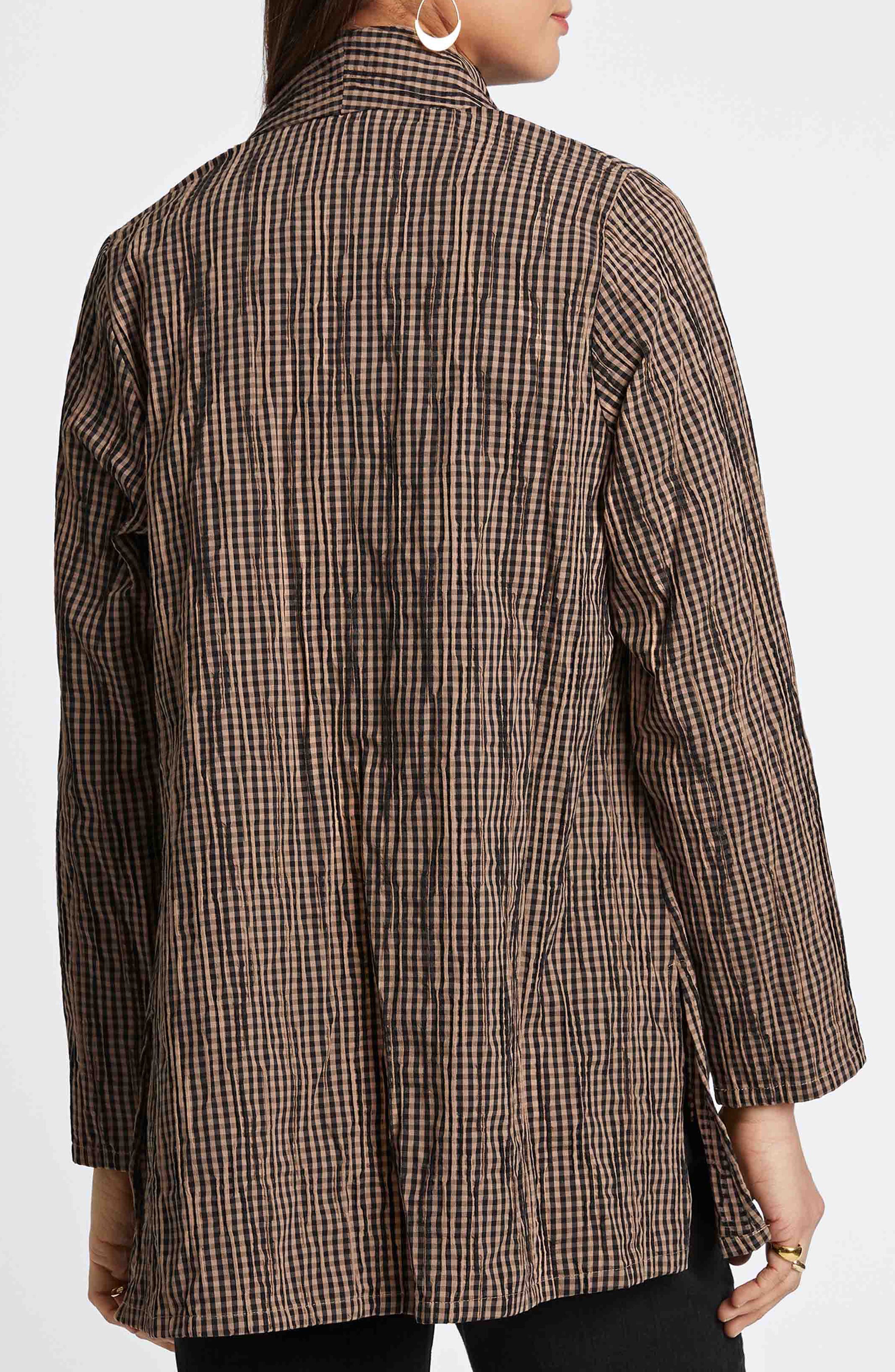 Alana Crinkle Cotton Blend Gingham Jacket - image 2
