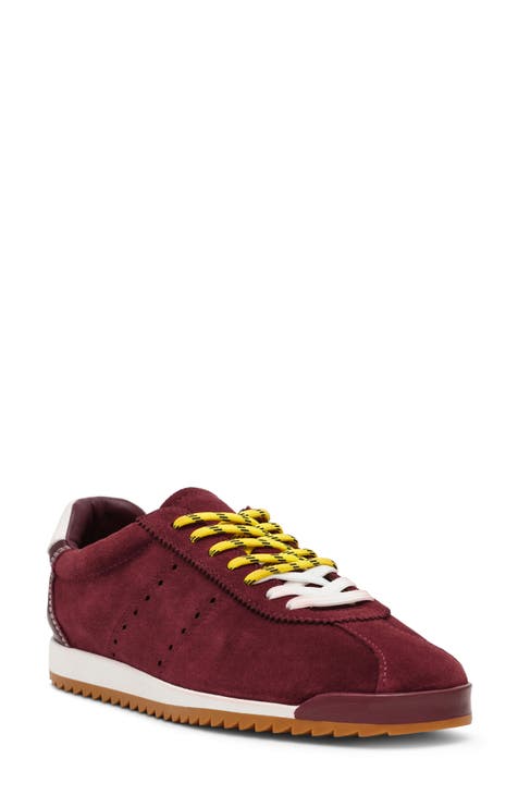 Ladies burgundy fashion trainers