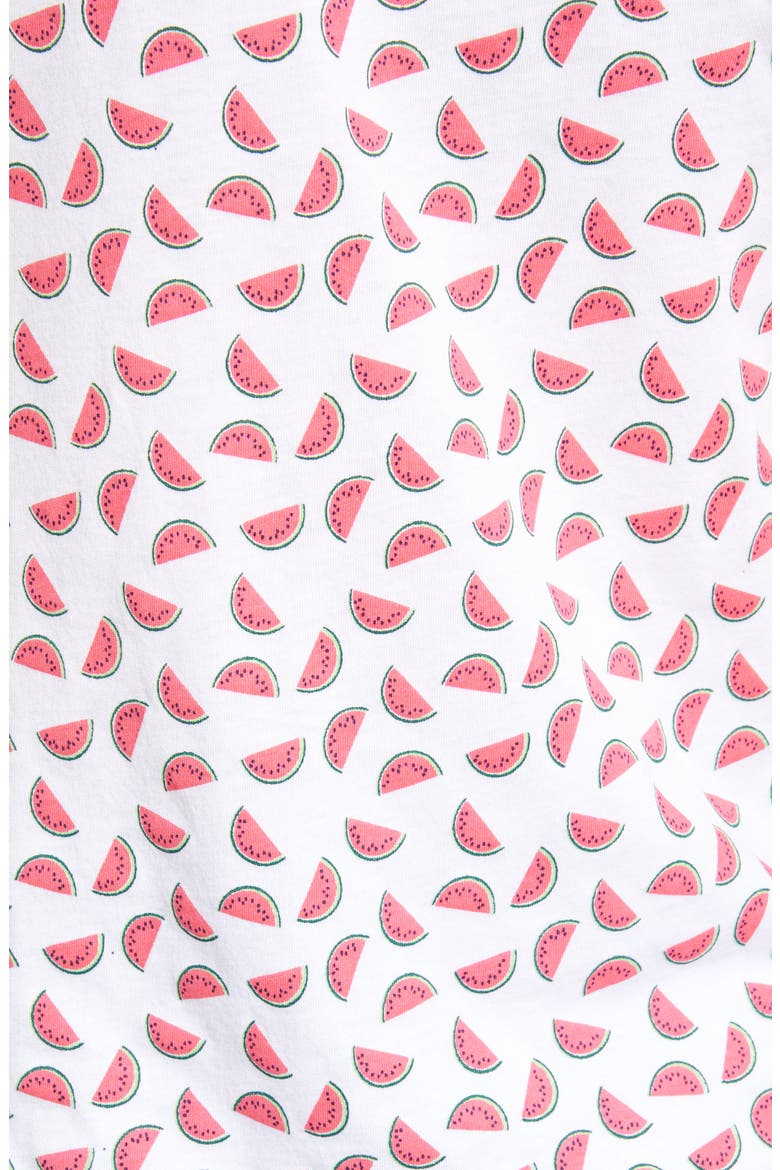 Watermelon Graphic Cotton Blend Tee, Alternate, color, WHITE MULTI WATERMELON PRINT