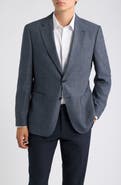 BOSS Hutson Slim Fit Navy Cotton & Wool Herringbone Sport Coat