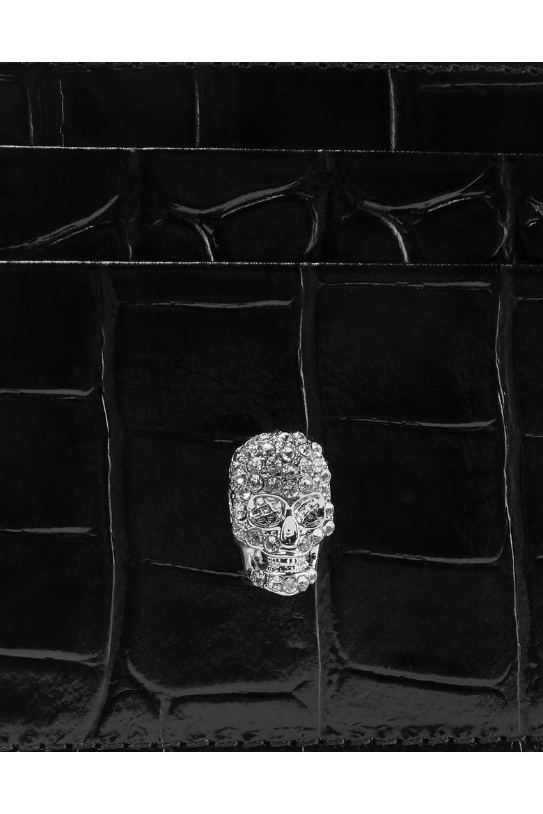 Credit Cards Holder Skull Women, Alternate, color, black