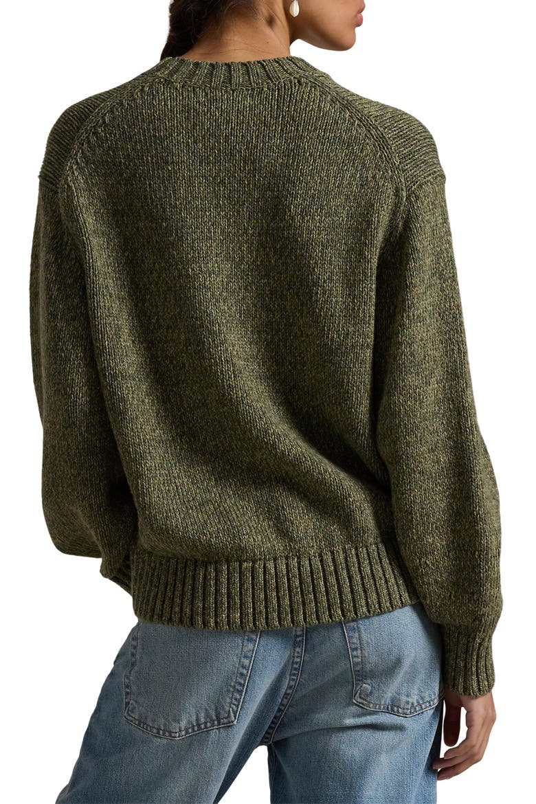 Logo Cotton Graphic Crewneck Sweater, Alternate, color, FIELD SAGE MARL
