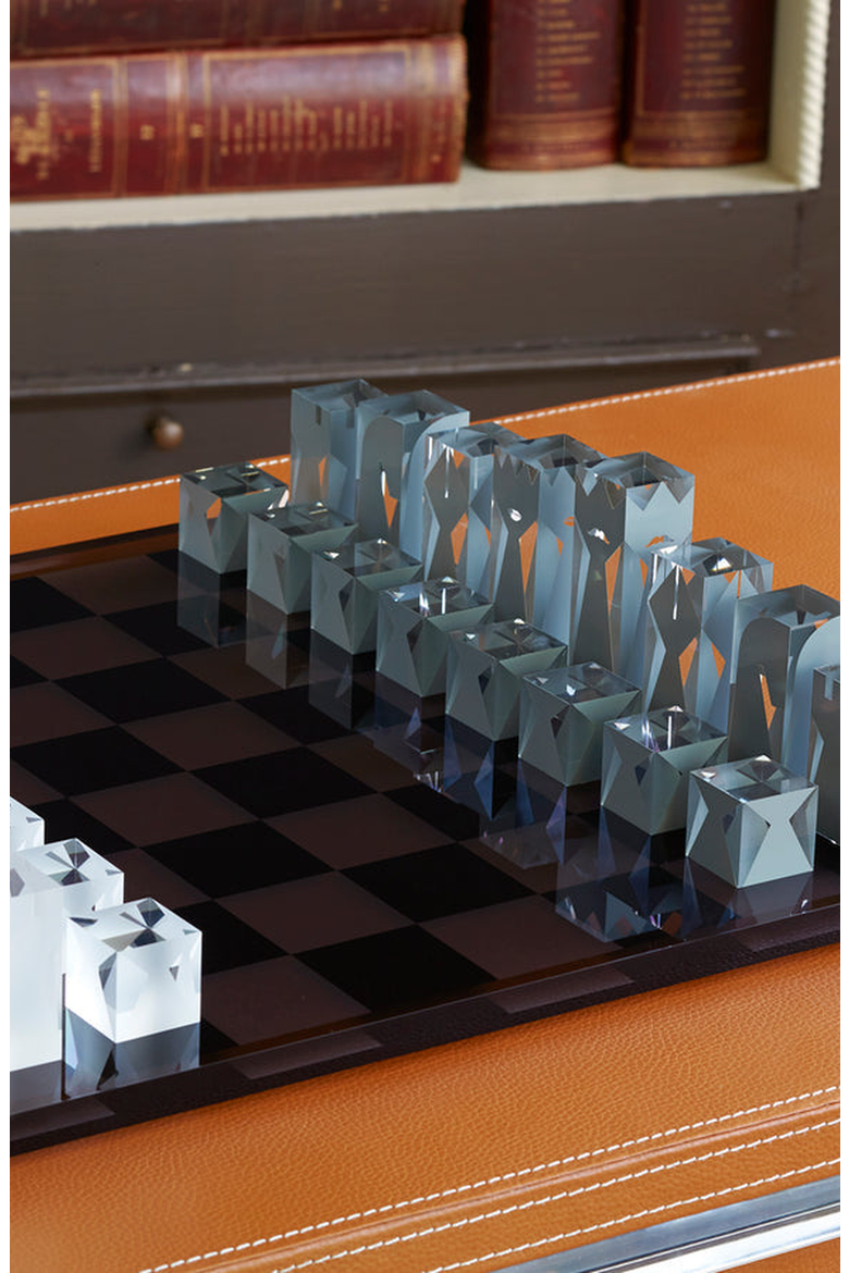 Acrylic Chess Set, Alternate, color, Smoke / Clear