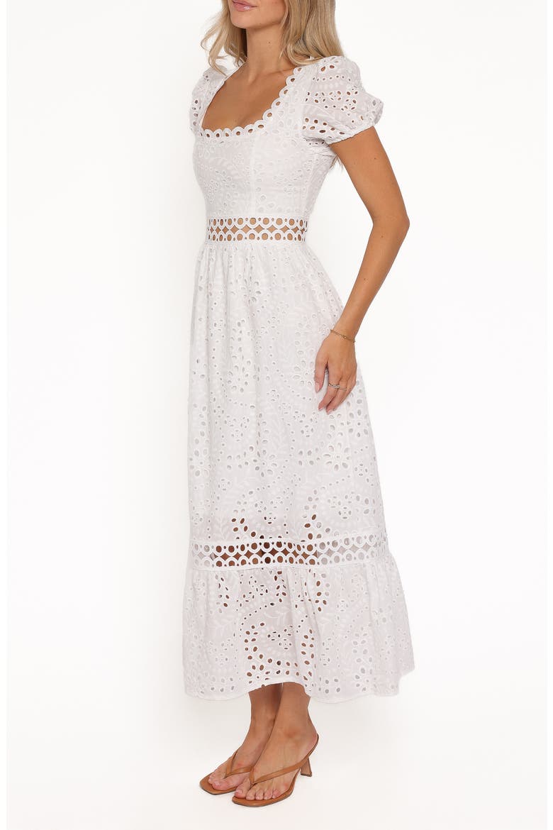 Melania Cotton Eyelet Maxi Dress, Alternate, color, WHITE