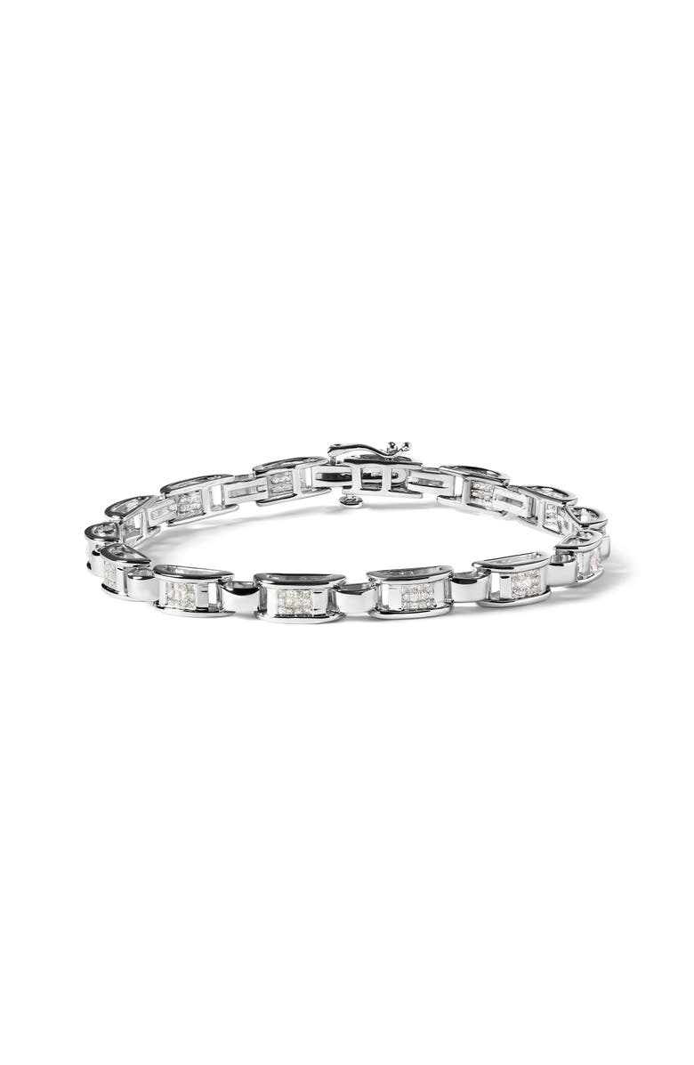 Haus of Brilliance 14K White Gold 1.00 Cttw Princess-Cut Diamond Link Bracelet -, Main, color, White