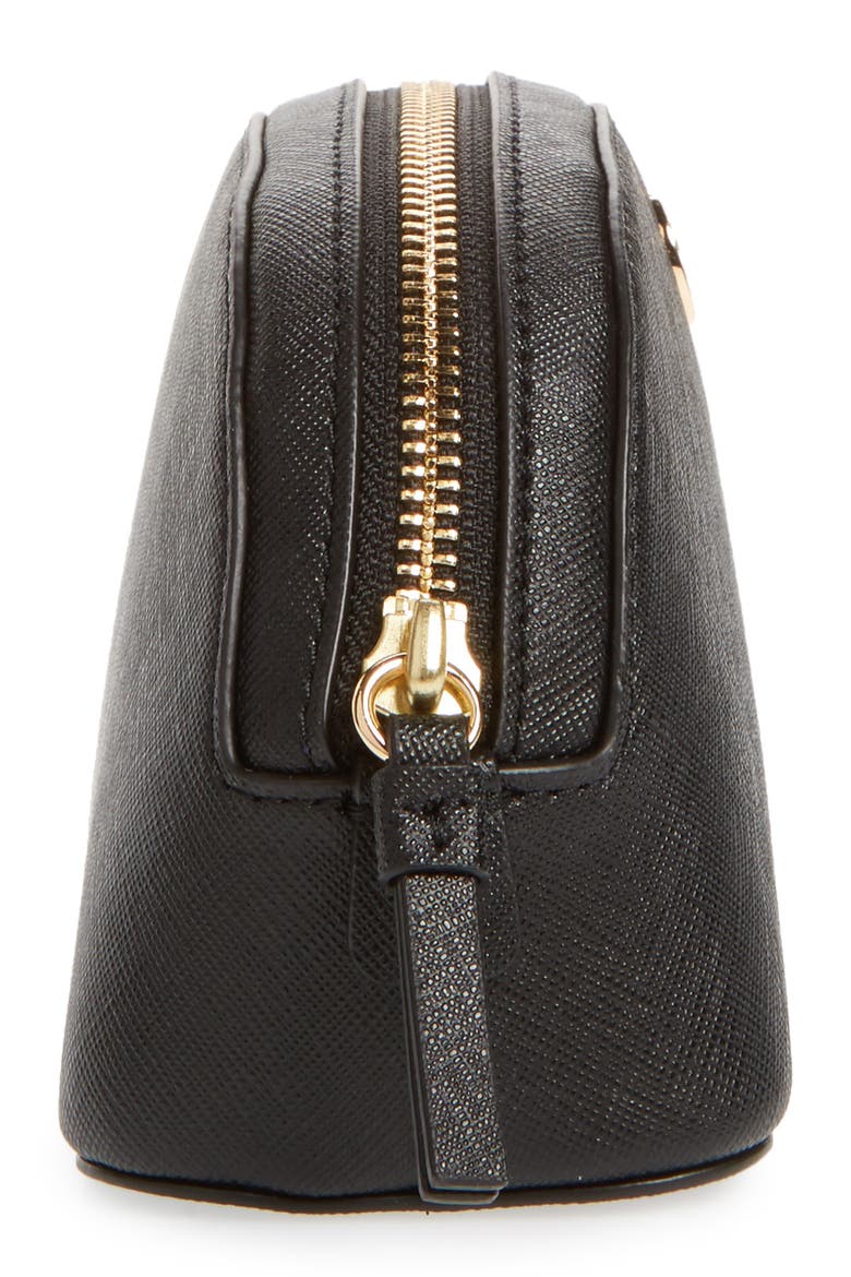 Robinson Small Leather Cosmetic Case, Alternate, color, BLACK / ROYAL NAVY