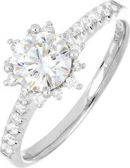 Bony Levy Pavé Diamond & Cubic Zirconia Vintage Solitaire Engagement Ring