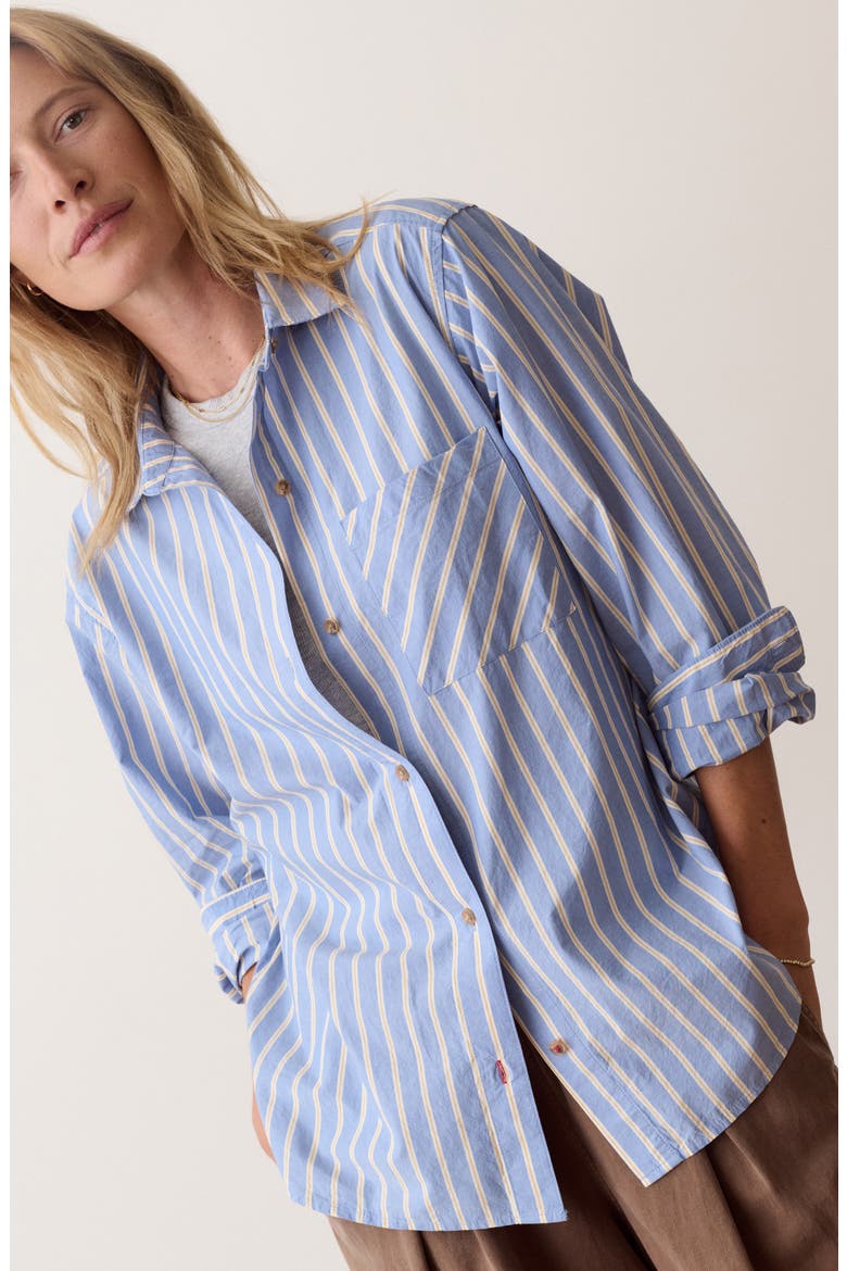 Jane Relaxed Striped Shirt, Alternate, color, BLUE STRIPE