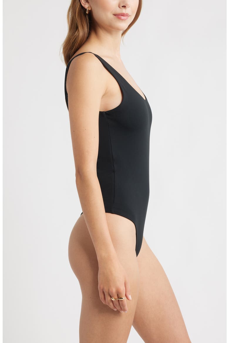 Scoop Neck Bodysuit, Alternate, color, BLACK