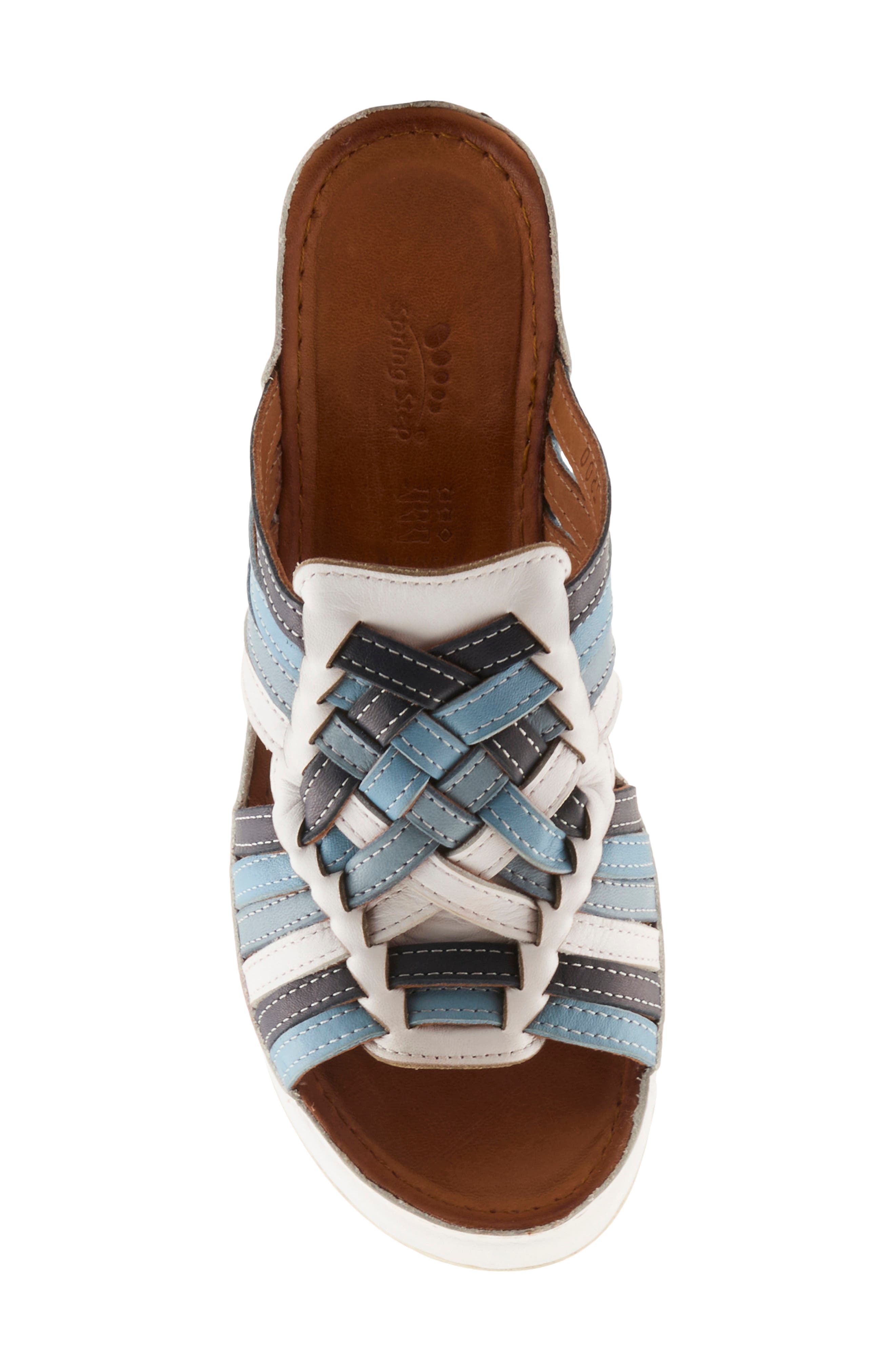 Spring Step Nokiah Platform Wedge Sandal, Alternate, color, White Multi