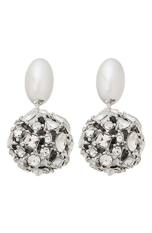 Panacea Faux Pearl & Crystal Drop Earrings In Brown