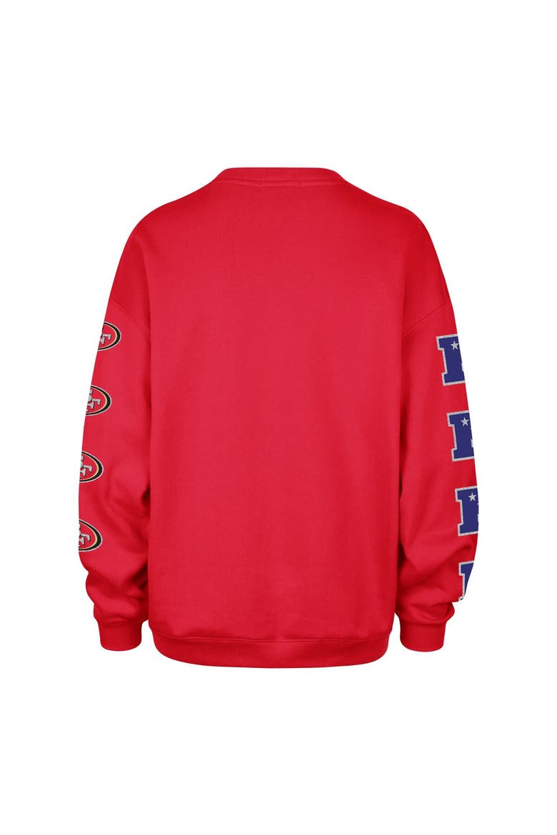 Women's '47  Scarlet San Francisco 49ers Go Big Oversized Pullover Sweatshirt, Alternate, color, Scarlet