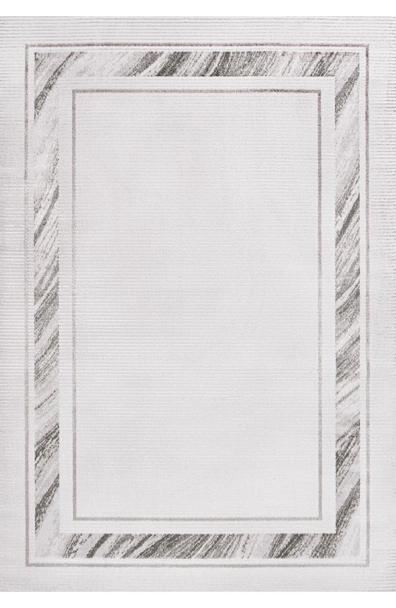 JONATHAN Y Athens Classic Border Marble Pattern High-Low Area Rug, Main, color, Silver/White