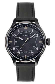 Ted Baker London Leather Strap Watch, 20mm