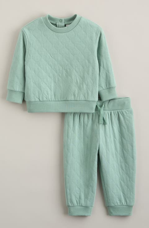 Quilted Sweatshirt & Sweatpants Set