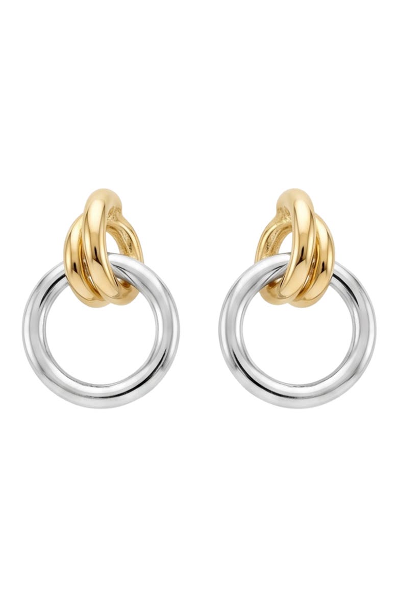 2-Tone Mini Knot Earrings, Main, color, TWO TONE
