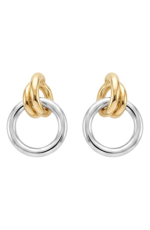 2-Tone Mini Knot Earrings
