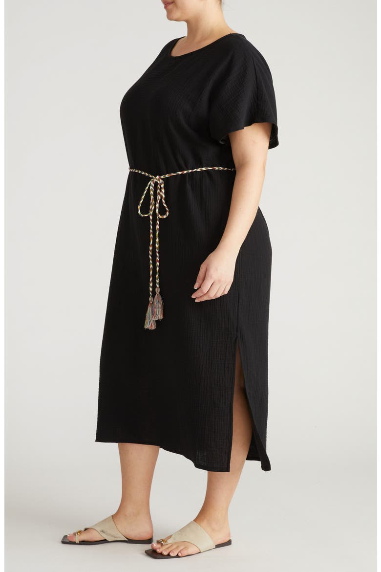 Landsbury Cotton Gauze Dress, Alternate, color, BLACK