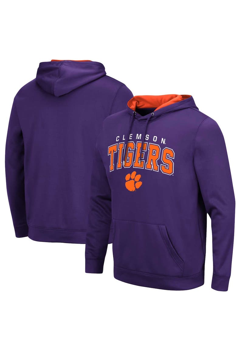 Men's Colosseum Purple Clemson Tigers Resistance Pullover Hoodie, Alternate, color, Purple