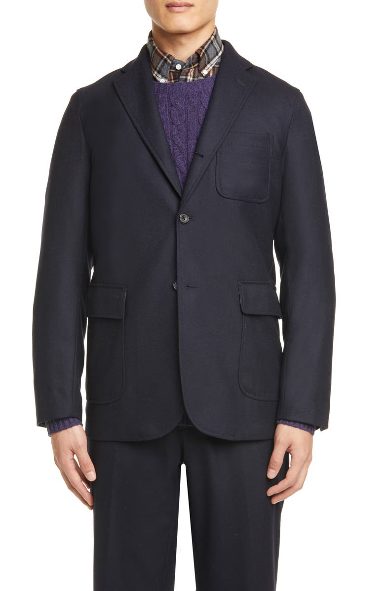 BEAMS Plus 3B Wool Blend Flannel Jacket, Alternate, color, 