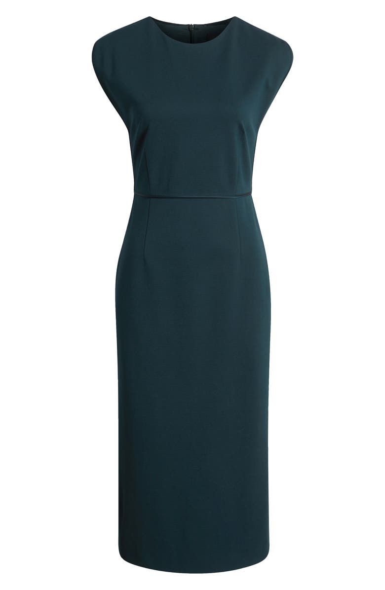 BOSS Detira Cap Sleeve Sheath Dress, Alternate, color, Pine Green