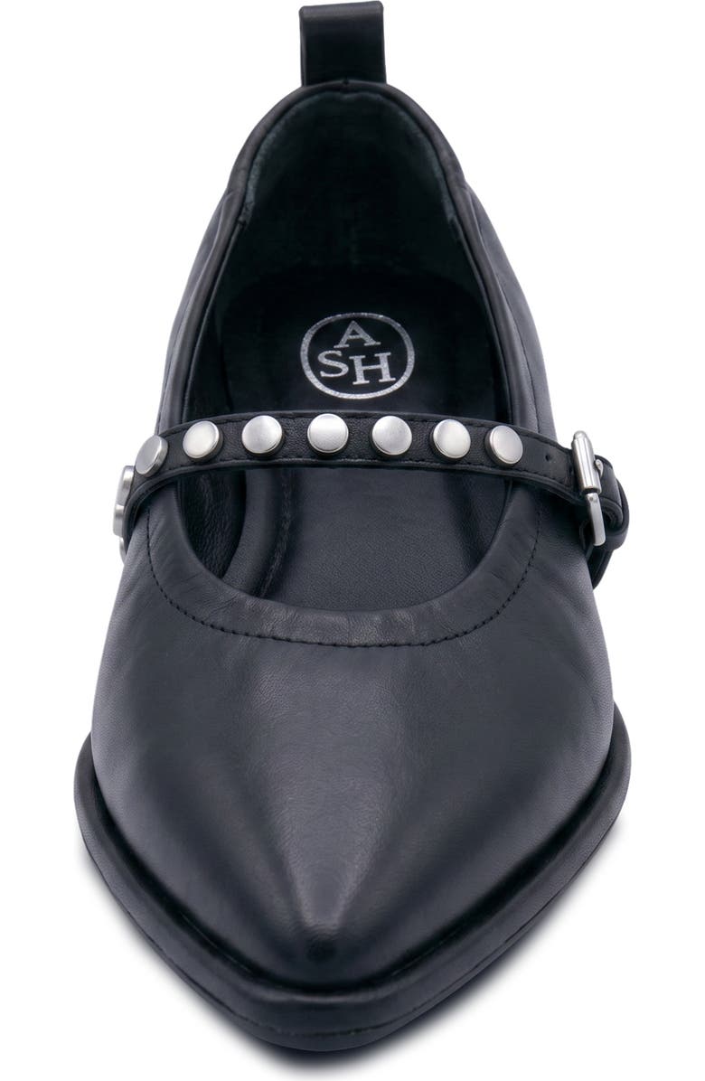 Ash Bella Studded Mary Jane Flat, Alternate, color, Black