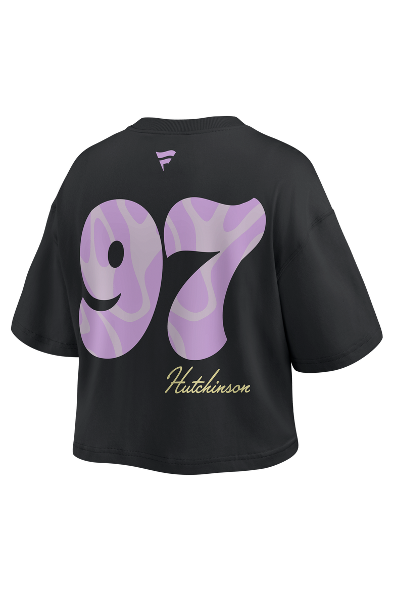 Women's Fanatics Aidan Hutchinson Black Detroit Lions Fashion Cropped T-Shirt, Alternate, color, Black