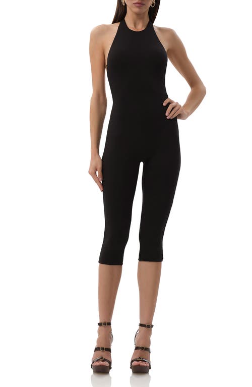 Afrm Power Mesh Festival Unitard In Noir