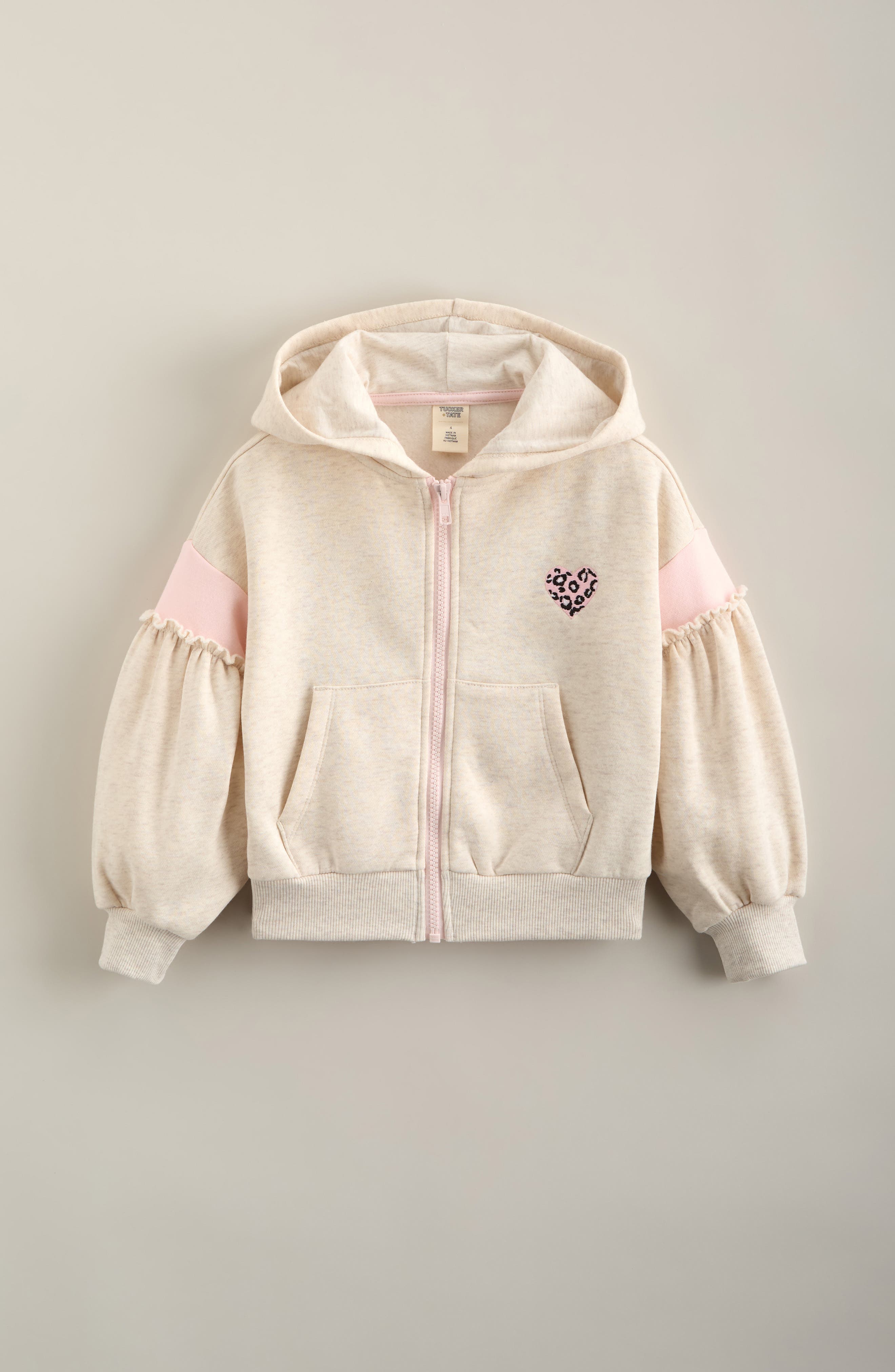 BEIGE OATMEAL HTR SPOTTY HEART
