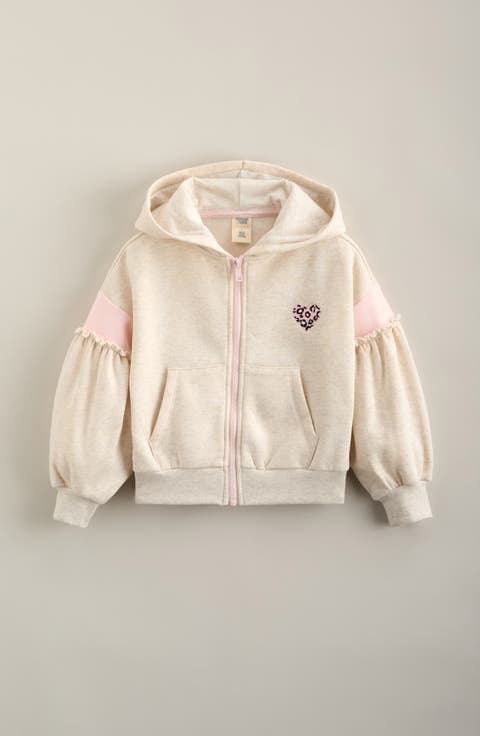 Kids' Bubble Sleeve Cotton Blend Hoodie