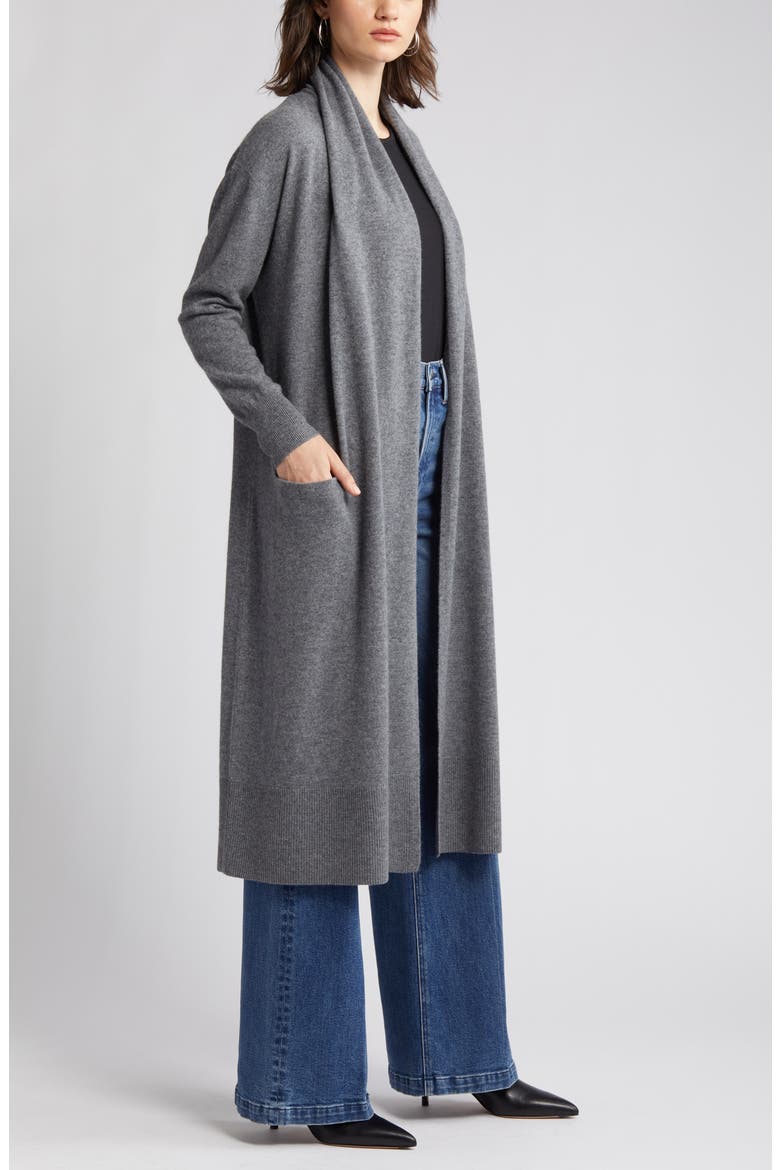 Wool & Cashmere Cardigan, Alternate, color, GREY DARK HEATHER