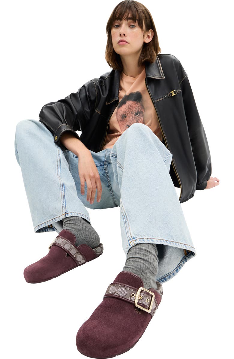 COACH Archival Buckle Mule, Alternate, color, Merlot