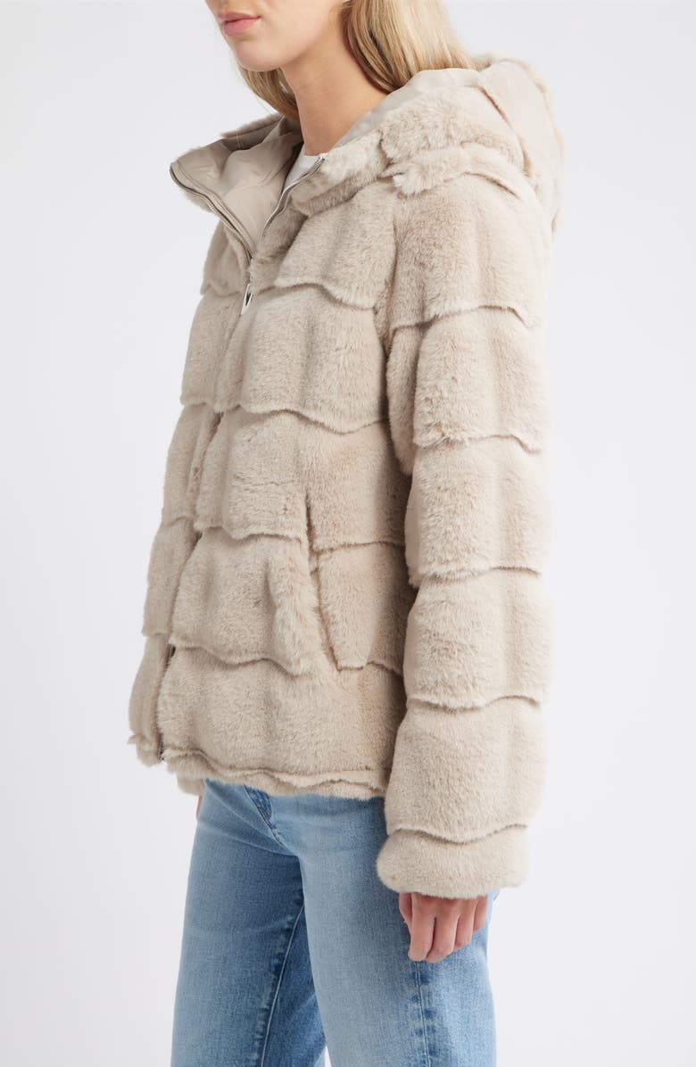 Via Spiga Faux Fur Jacket, Alternate, color, Warm Grey