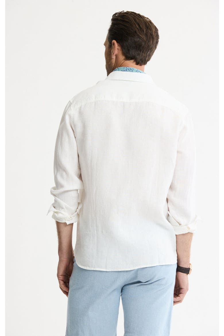 Linen Button-Down Shirt, Alternate, color, White