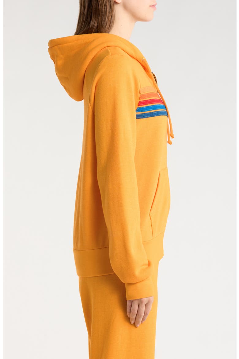 5-Stripe Zip Hoodie, Alternate, color, GOLD
