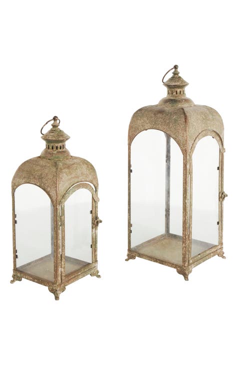 Set of 2 Lantern Candleholders