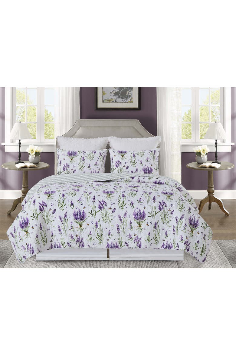 Lavender Fields Quilt Bedding Collection, Alternate, color, Purple