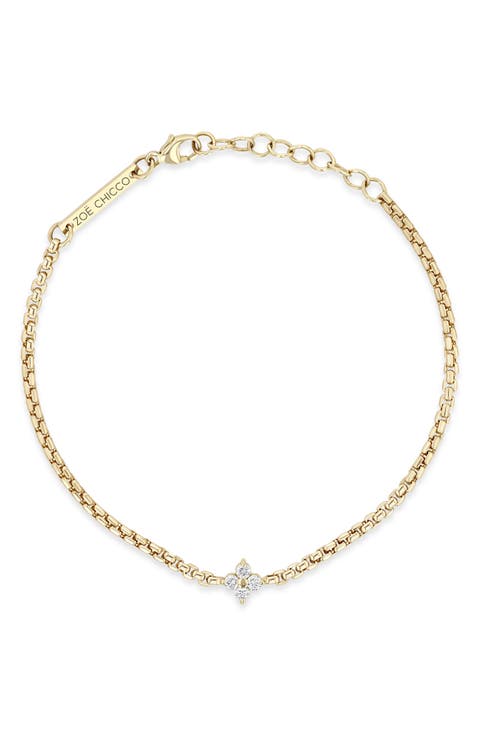 14K Gold Diamond Pendant Bracelet