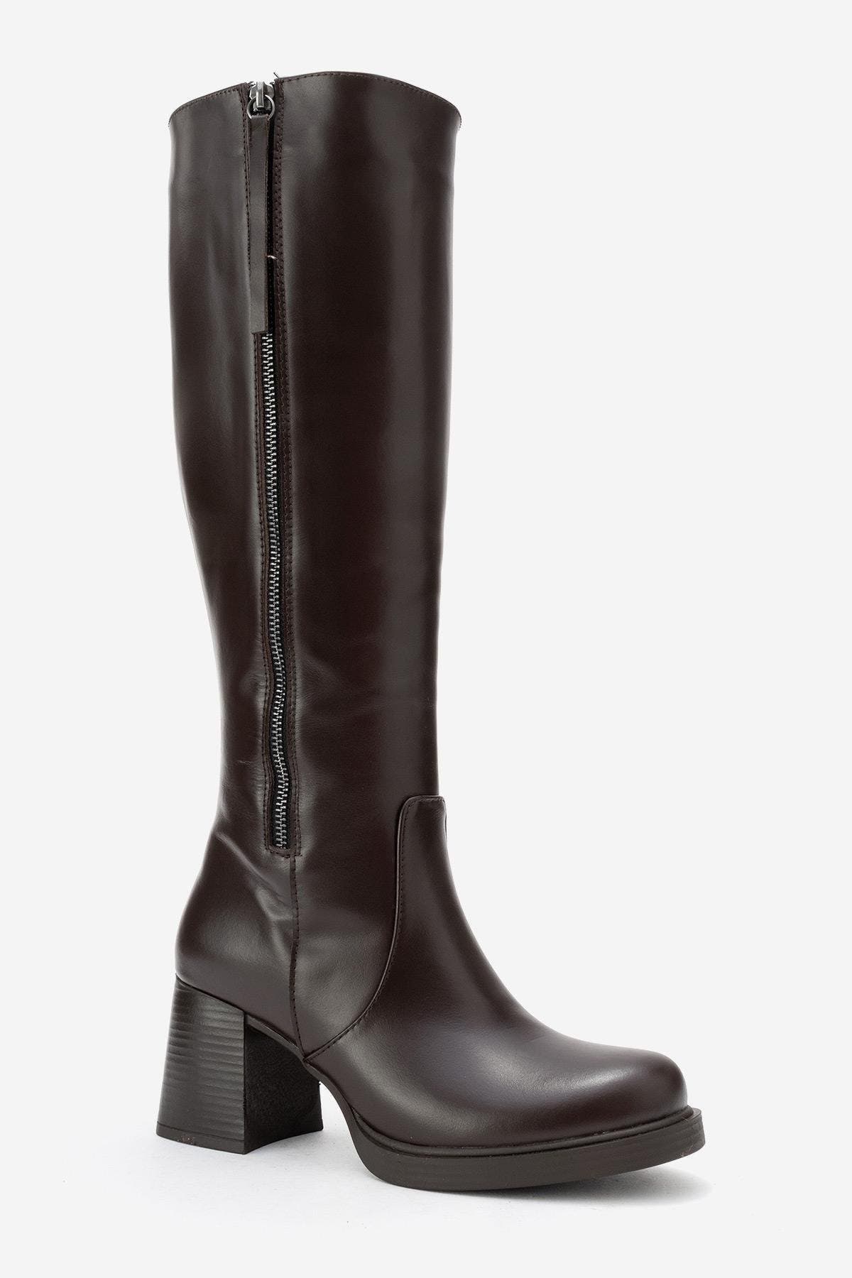 Lensa Leather Block Heel Boot, Alternate, color, Brown