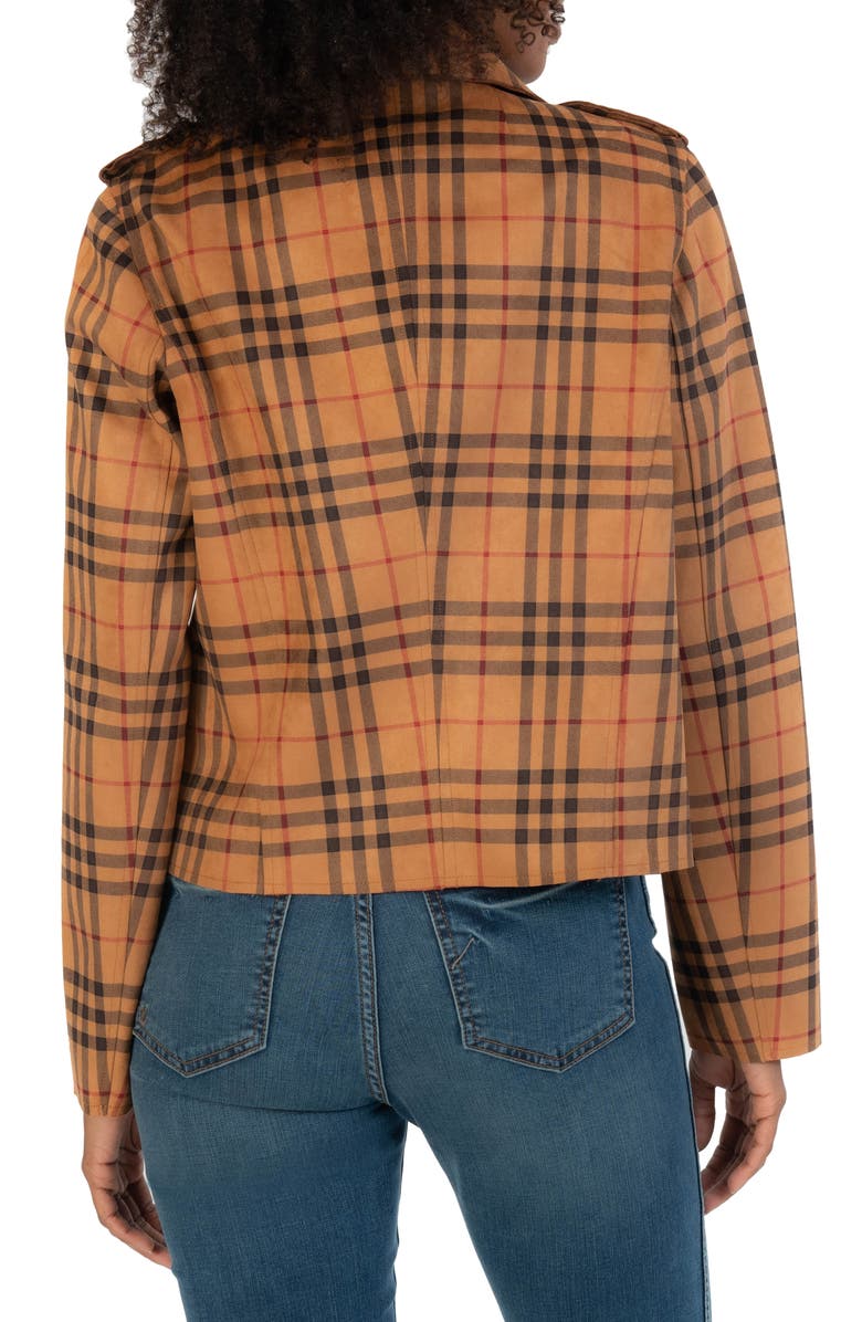 KUT from the Kloth Jacee Plaid Draped Moto Jacket, Alternate, color, 