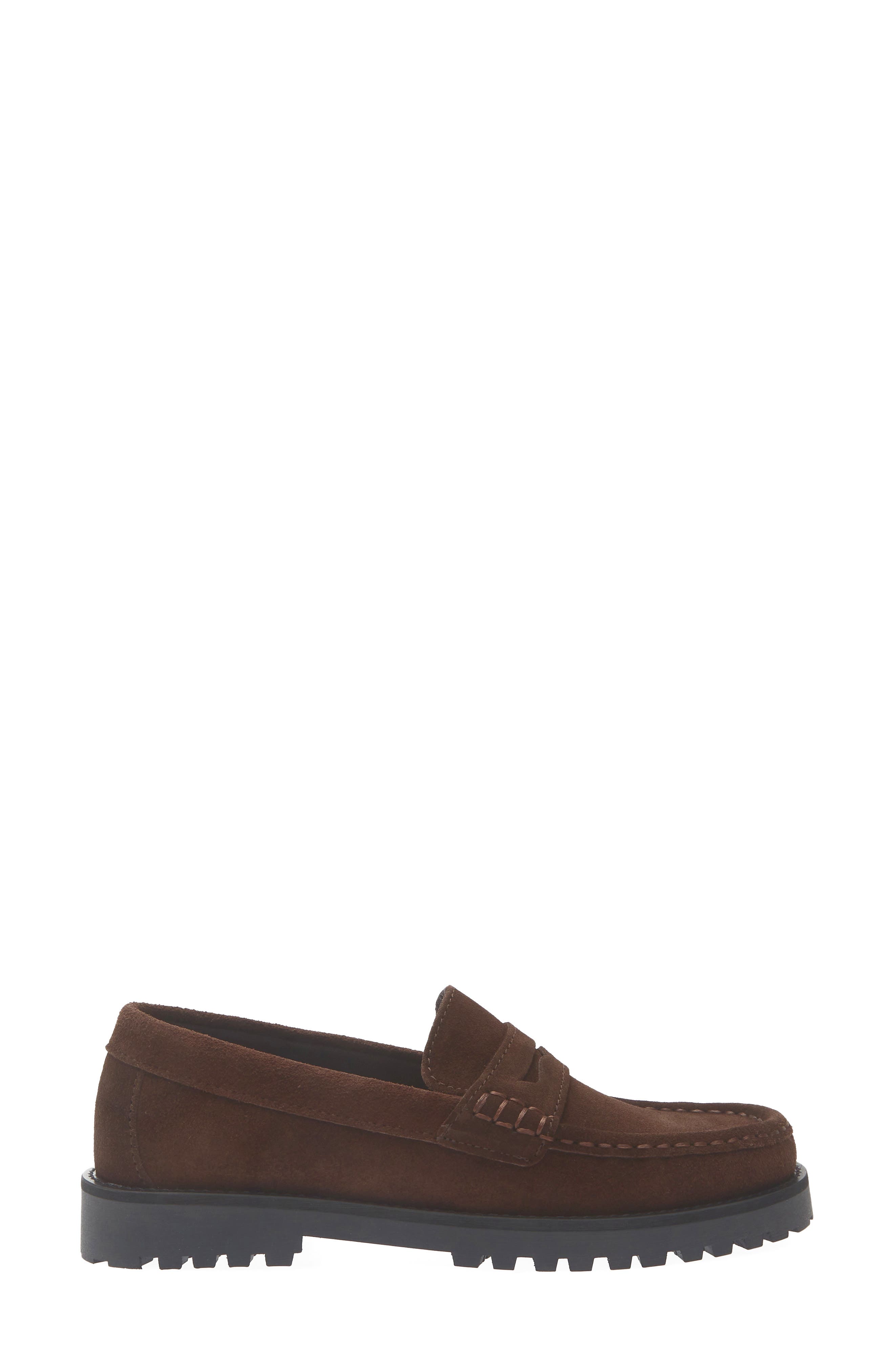 Galena Leather Loafer, Alternate, color, DARK BROWN SUEDE