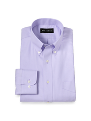 Paul Fredrick Slim Fit Non-iron Cotton Pinpoint Solid Button Down Collar Dress Shirt