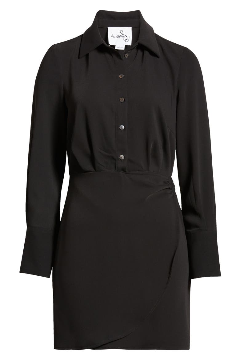 Long Sleeve Sheath Shirtdress, Alternate, color, BLACK