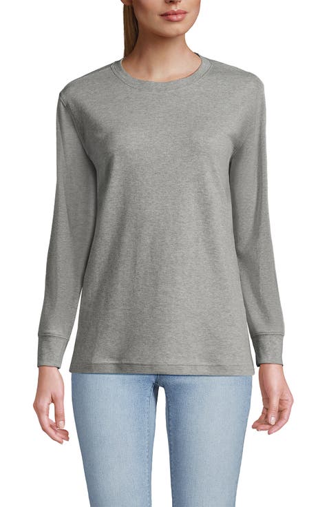 Long Sleeve Cotton Interlock Crew T-Shirt